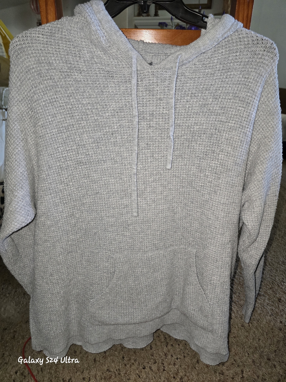 Natural Reflections Light Gray Knit Hoodie Sweater